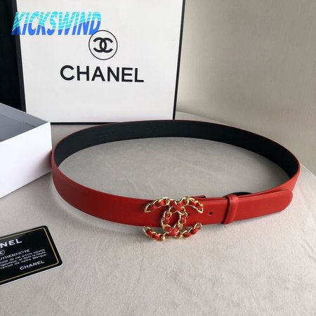 Chanel Red Belt 3.0cm