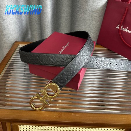 Ferragamo Black Belt 3.5cm