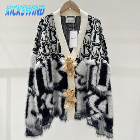 13DE MARZO Jacquard knit Cardigan Sweater