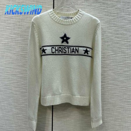 Dior Round Collar Star Cardigan Sweater