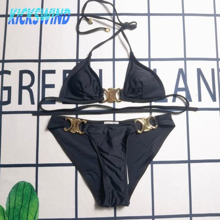 Celine Black Two-Piece Swimsuit