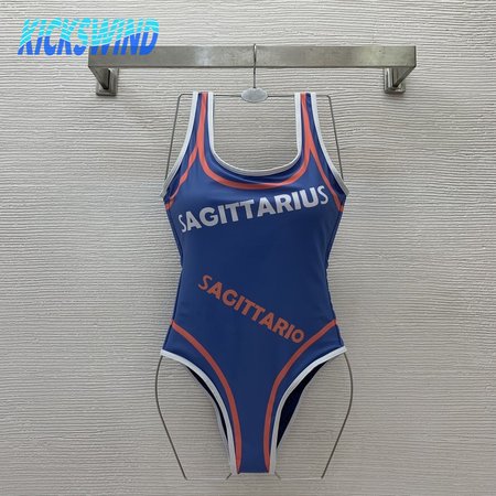 Gucci Blue U-Neck One-Piece Swimsuit