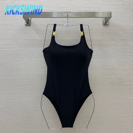 Versace Black U-Neck One-Piece Swimsuit