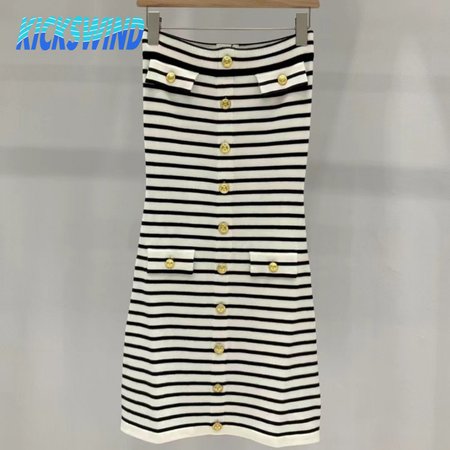 Celine Mariniere Mini Dress In Wool Cream / Black