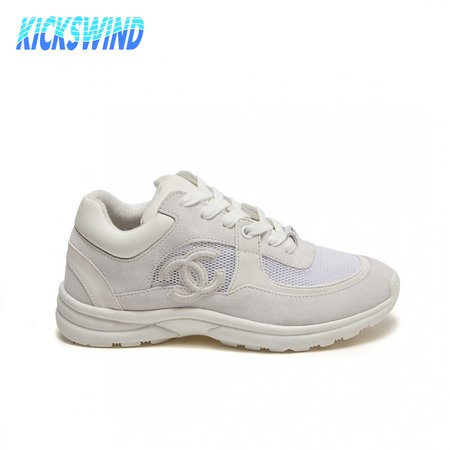 Chanel Low Top Trainer CC Triple White Sneaker
