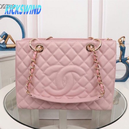 Chanel Pink Quilted Caviar Timeless CC Tote Bag