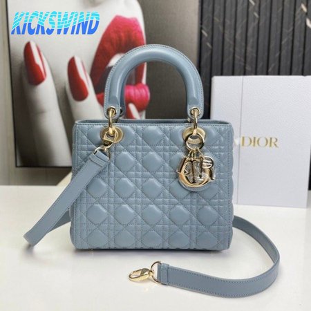 Medium Lady Dior Bag Horizon Blue Cannage Lambskin