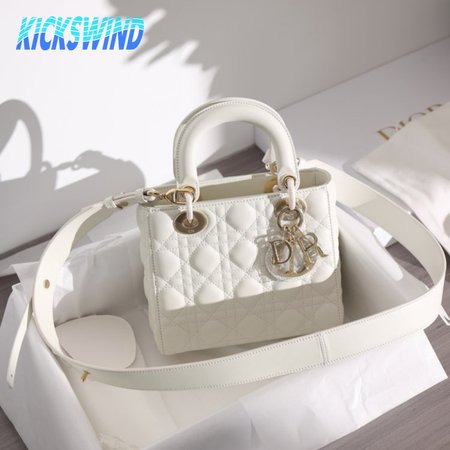 Mini Lady Dior Bag Cream Lambskin Cannage