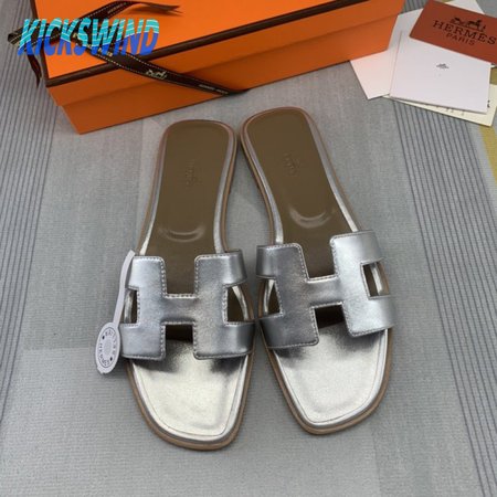 Hermes Sandal Silver Leather