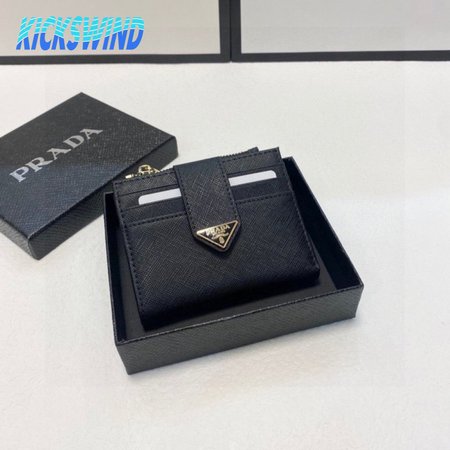 Prada Saffiano And Leather Card Holder