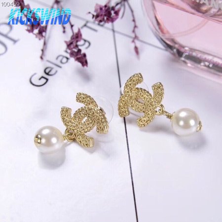 Chanel Resin and Strass Metal Earrings Gold/Transparent