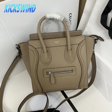 Celine Luggage Micro Drummed Calfskin Dune