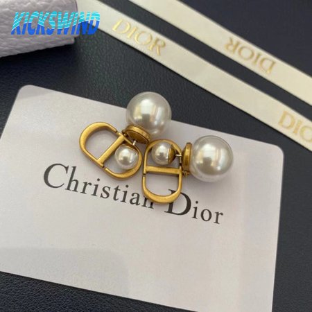 Dior CD Pearl Stud Earrings
