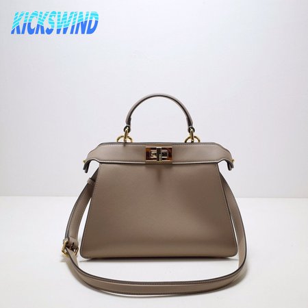 Fendi Peekaboo Iseeu Small Dove Gray Leather Bag