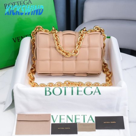 Bottega Veneta Almond Maxi Intrecciato Leather Chain Cassette Bag