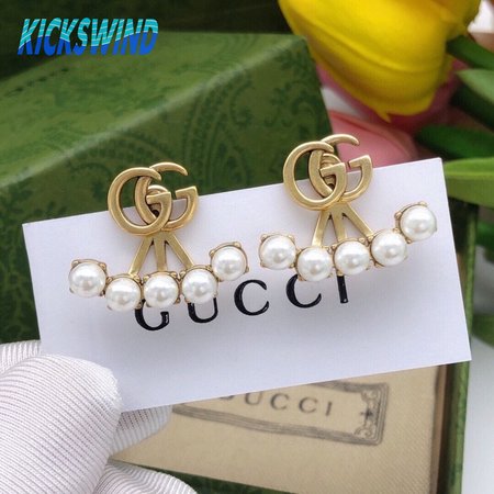 Gucci Earrings With GG Logo And Pearls