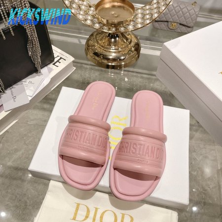 Dior Slide Pink Embossed Lambskin