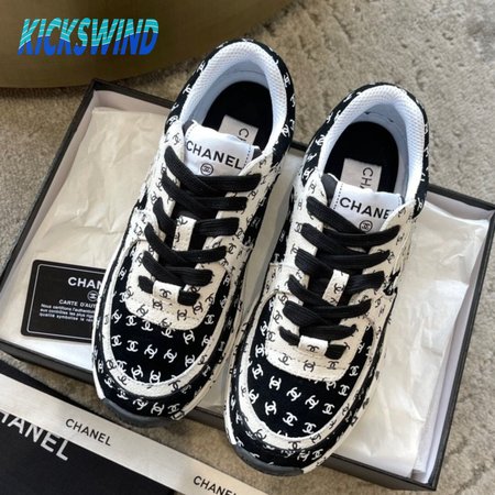Chanel Suede Trainer Printed CC Sneaker