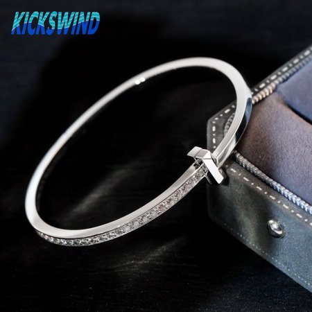 Tiffany T T1 Wide Diamond Hinged Bangle