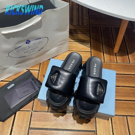 Prada Open Toe Platform Round Toe Rubber Sole