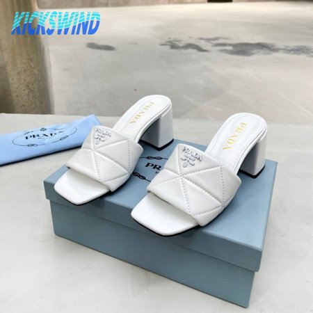 Prada Quilted Nappa Leather Heeled Sandals