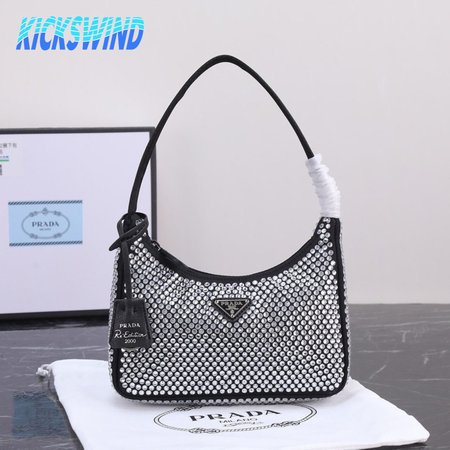 Prada Re-Edition 2000 Crystal Mini Bag Black