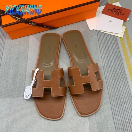 Hermes Oran Leather Mules