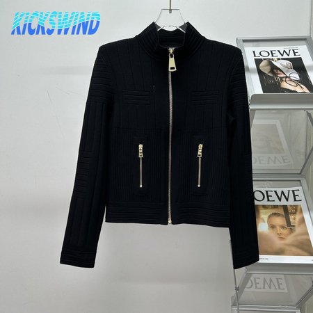 Balmain Black Zip Cardigan