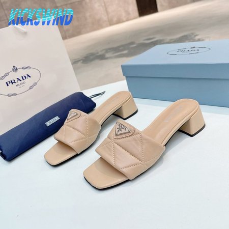 Prada Quilted Nappa Leather Heeled Sandals