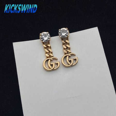 GUCCI Crystal Double G Earrings