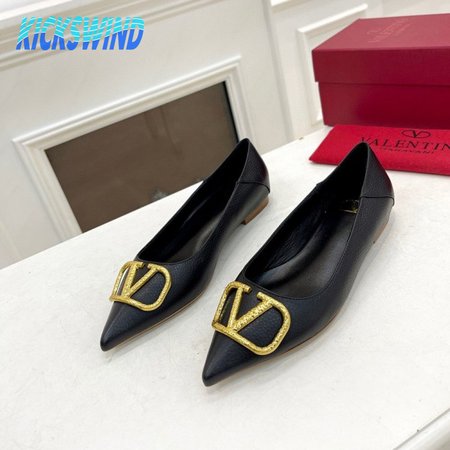 Valentino VLogo Leather Ballerina Shoes