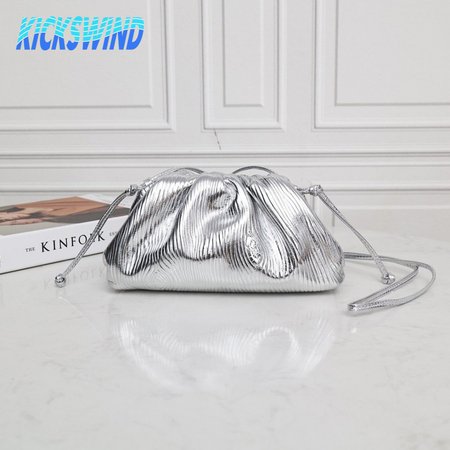 Bottega Veneta Mini Pouch Silver