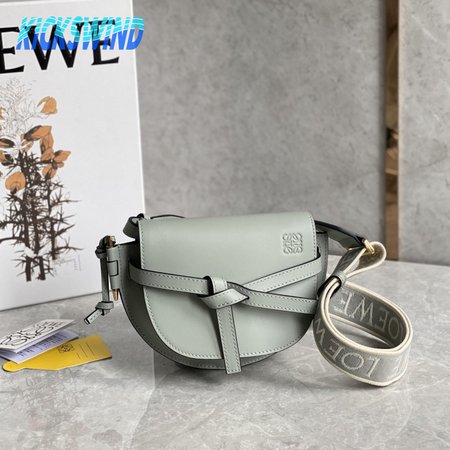 Loewe Mini Gate Bag In Soft Calfskin And Jacquard