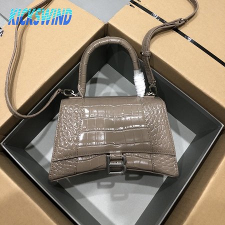 Balenciaga Hourglass Small Handbag Crocodile Embossed