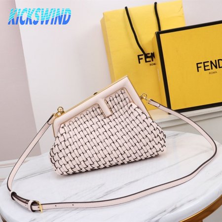 Fendi First Small Pink Braided Leather Bag