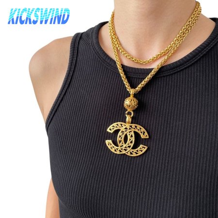 Chanel Vintage 95A Coco Mark Logo Chain Necklace