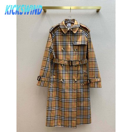 Burberry Check Gabardine Trench Coat