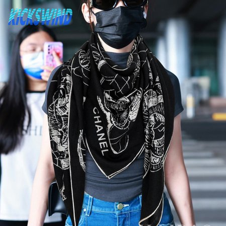 Chanel Double-sided Cashmere Printed Square Scarf