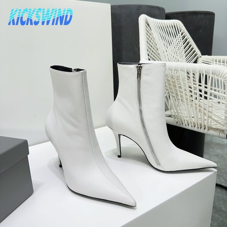 Balenciaga Autumn And Winter Pointed Toe Zipper Boots
