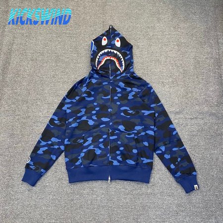 BAPE 1st Camo Jersey Shark Full Zip Hoodie S-2XL