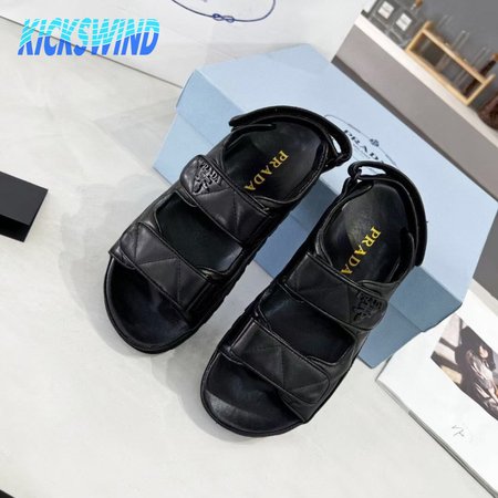 Prada Padded Nappa Leather Sandals Black 35-40