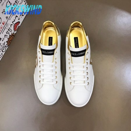 Dolce & Gabbana Calfskin Portofino Sneakers With DG Logo 38-45