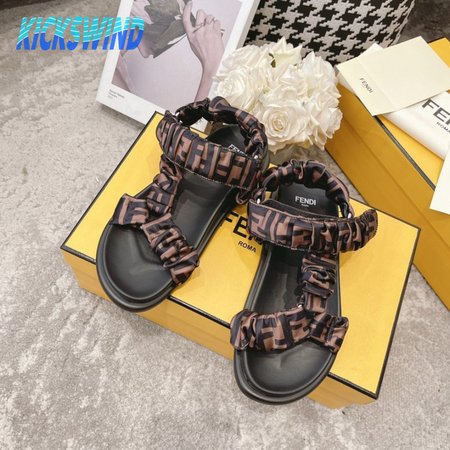 Fendi Feel Brown Satin Sandals 35-40