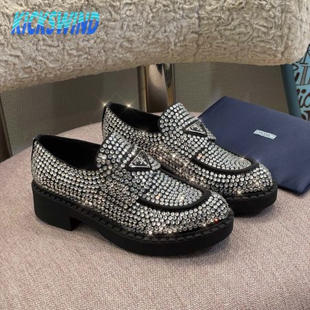 Prada Satin Loafers With Crystals 35-41
